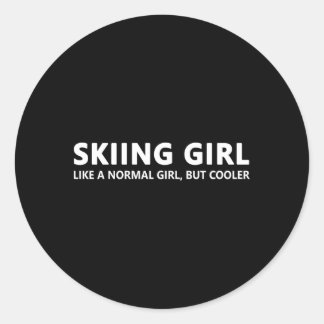 Ski Skiing Ronde Sticker