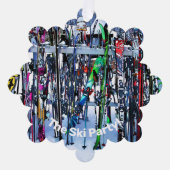 Ski - Skis en Polen Ornament Kaart (Voorkant)