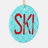 Ski Skis Keramisch Ornament (Rechts)