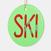 Ski Skis Keramisch Ornament (Links)
