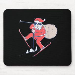 Ski Skisport Sneeuw Kerstman Kerstmis Kerstmis Kad Muismat