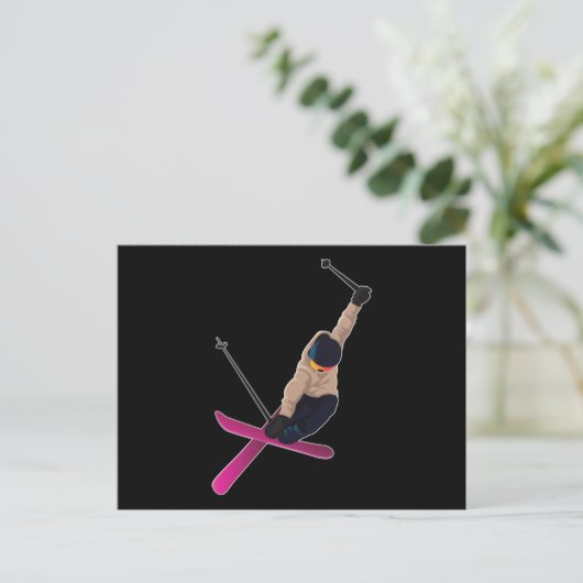 Ski skisport snowboard sport wintersporten cadeau briefkaart (Staand voorkant)