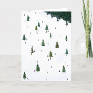 Ski Slopes Card Feestdagen Kaart