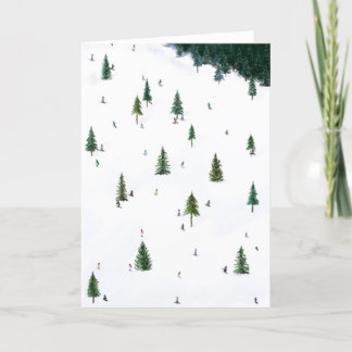Ski Slopes Card Feestdagen Kaart