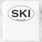 SKI - Sneeuwkiën Ovale Sticker (Tas)