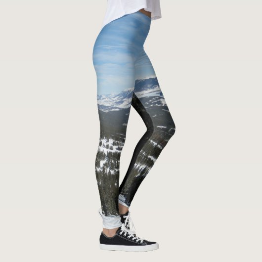 Ski Snow Winter Mountain Blue Sky Leggings (Droite)