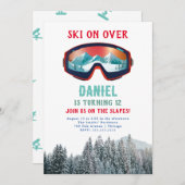 Ski Snowboard Invitation Anniversaire (Devant / Derrière)
