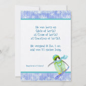 Ski Snowboard Penguin Baby Faire-part de naissance (Dos)