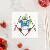 Ski Snowman - serviettes en papier (En situation)