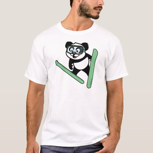 Ski-springende Panda T-shirt (Voorkant)