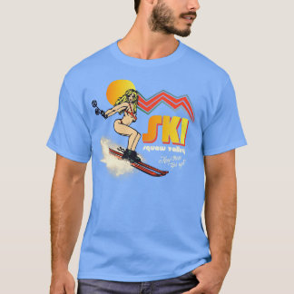Ski Squaw Valley 70s80s Retro Souvenir Stijl Huid T-shirt