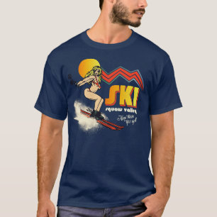Ski Squaw Valley 70s80s Retro Souvenir Stijl Huid T-shirt