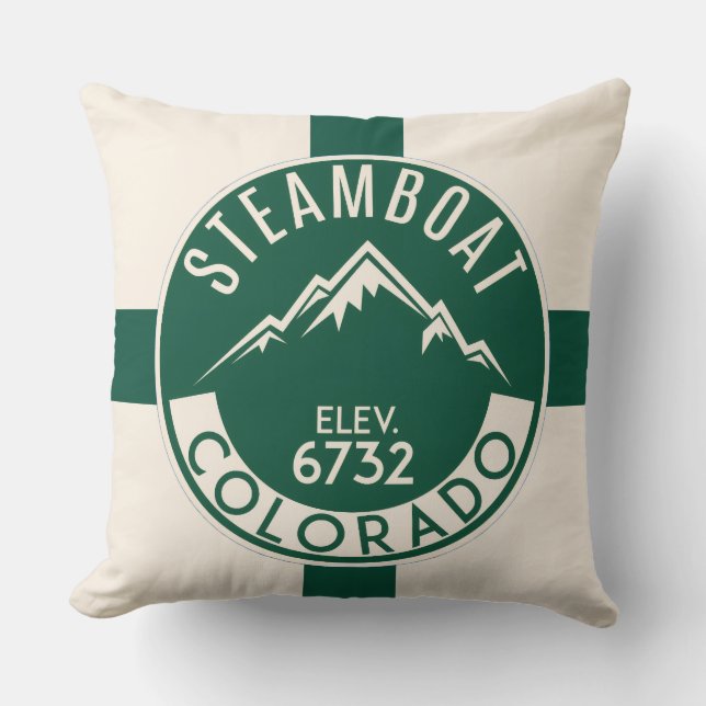 Ski Steamboat Throw Pillow Kussen (Voorkant)