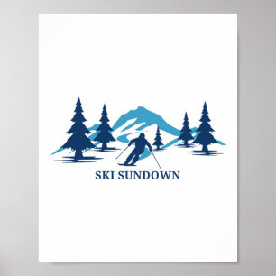 Ski Sundown Connecticut Ski Resort Skien Skiloper Poster