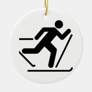 Ski-symbool voor het hele land keramisch ornament