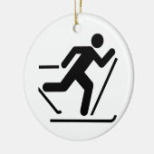 Ski-symbool voor het hele land keramisch ornament (Links)