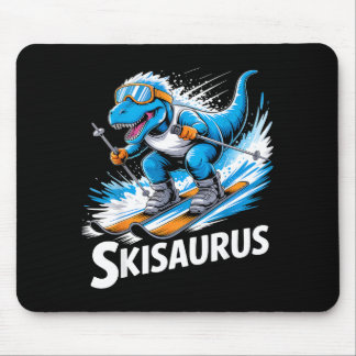 Ski t-rex wintersport skiër dino grappig skien muismat