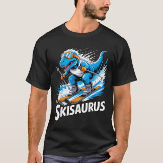 Ski t-rex wintersport skiër dino grappig skiën t-shirt