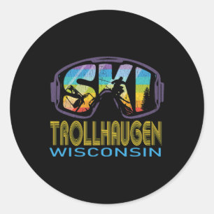 Ski Trollhaugen Wisconsin Ski Vakantie _1 Ronde Sticker