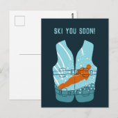 Ski u binnenkort aangepaste bericht waterskiën briefkaart (Voorkant / Achterkant)