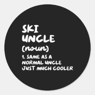 Ski Uncle Definition Skiing Funny Sports Ronde Sticker