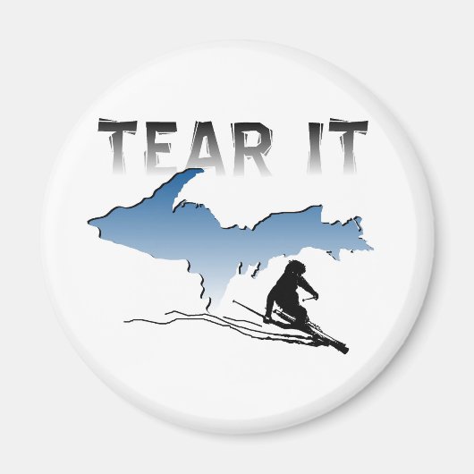 Ski Upper Michigan Magnet (Devant)