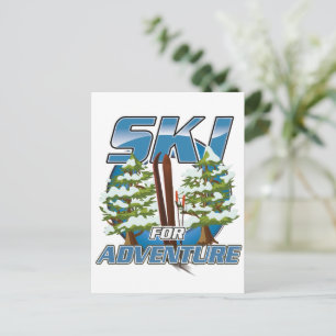 Ski USA For avontuur logo. Briefkaart