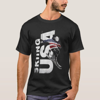 Ski Usa Support L'Équipe Tshirt Usa Drapeau Ski