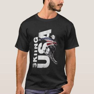 Ski Usa Support L'Équipe Tshirt Usa Drapeau Ski
