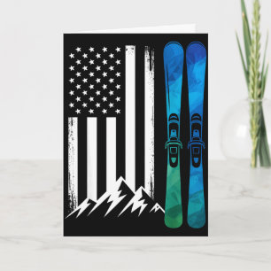 Ski usa vlag wintersport skiër amerikaanse vlag kaart