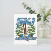 Ski USA Voor avontuur logo. Briefkaart (Staand voorkant)