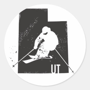 Ski Utah Ronde Sticker