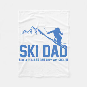 Ski Vader Grappige Skiër Sneeuwavontuur Skiën Lief Fleece Deken