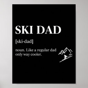 Ski Vader Grappige Skiloper Skiën Liefhebbers Wint Poster