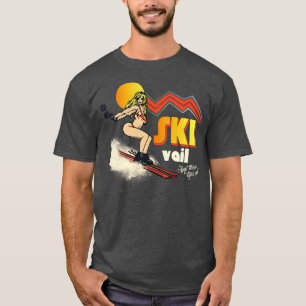 Ski Vail 70s80s Retro Souvenir Stijl Skiën T-shirt