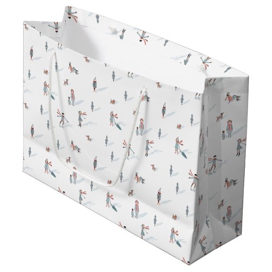 Ski Vakantie Gift Bag Groot Cadeauzakje (Voorkant Gekanteld)