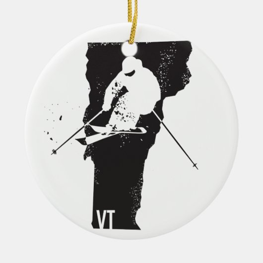 Ski Vermont Keramisch Ornament (Voorkant)