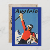 Ski vintage en Autriche Carte postale (Devant / Derrière)