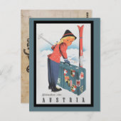 Ski vintage en Autriche Carte postale (Devant / Derrière)