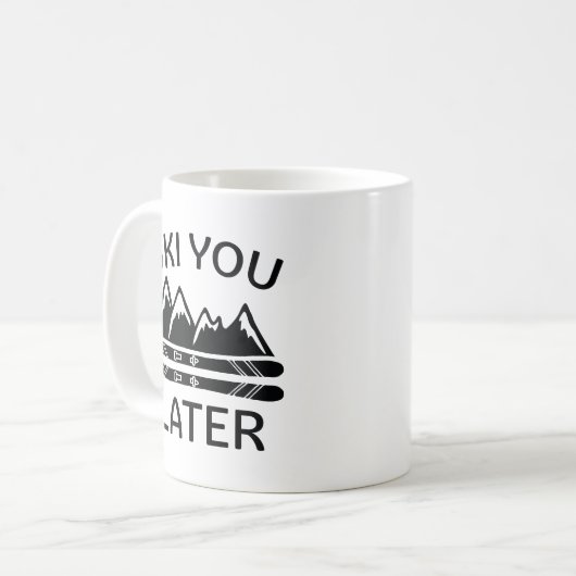 Ski Vous Plus Tard Café Mug (Devant gauche)