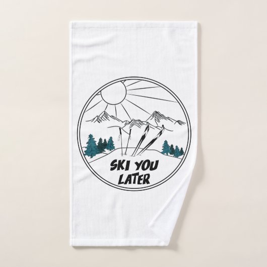 Ski Vous Plus Tard Funny Ski Pun (Serviette à main)