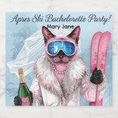 Ski vrijgezellenfeest Bruid op de piste Sparkling Wijnetiket (Enkel label)