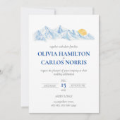 Ski Wedding Waterverf Berglandschap (Voorkant)