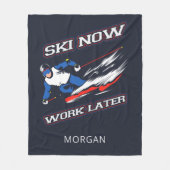 Ski werkt nu later Skiende ventilatoren gepersonal Fleece Deken (Voorkant)