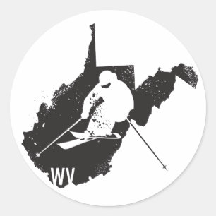 Ski West Virginia Ronde Sticker
