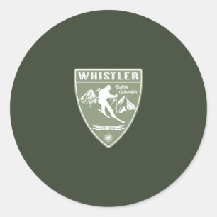 Ski Whistler British Columbia Ronde Sticker