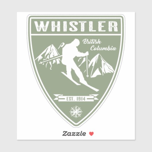 Ski Whistler British Columbia Sticker (Vel)