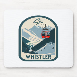 Ski Whistler Retro Vintage Stijl Whistler Skilopen Muismat