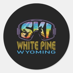 Ski White Pine Wyoming Ski Vakantie Ronde Sticker