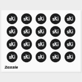 Ski Wintersport Ronde Sticker (Vel)